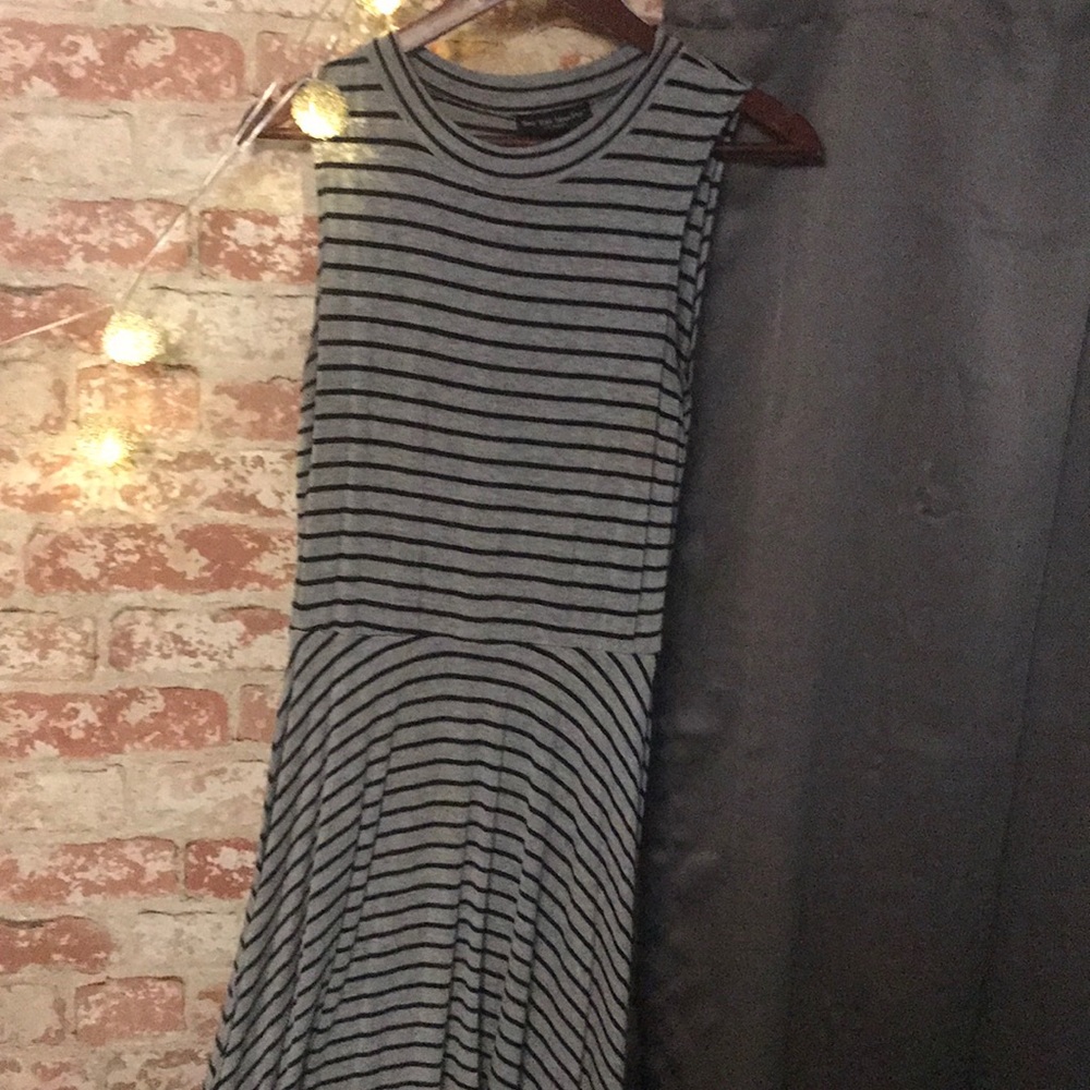 90’s style high neck striped dress.